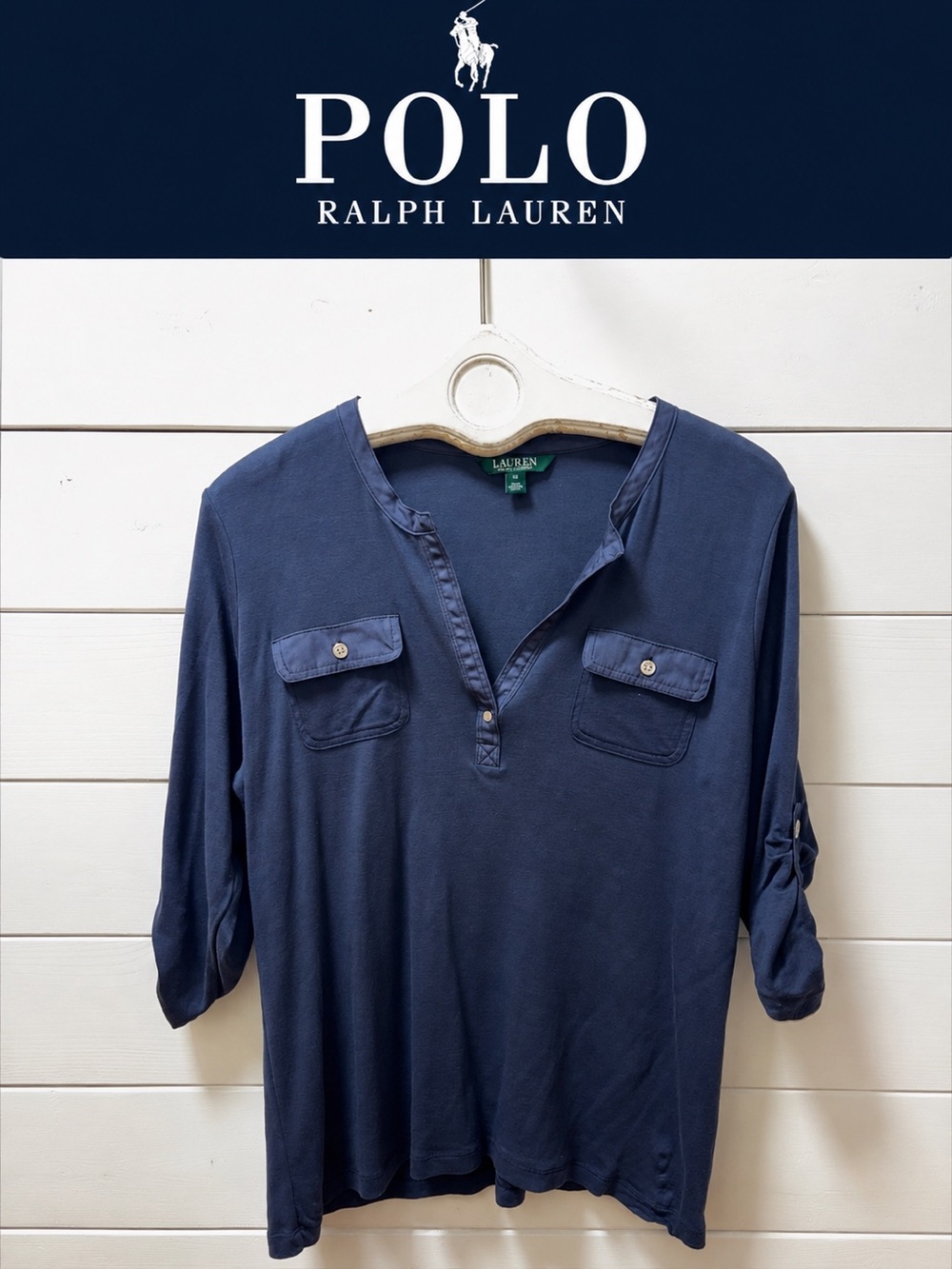 LAUREN Ralph Lauren – Blouse Navy Blue – Size XL